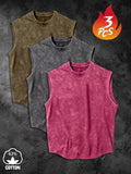 Summer Fashion Men's Washed Camisole Athletic Vest 3-Pc