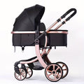 European-style High-view Baby Stroller with a Golden
