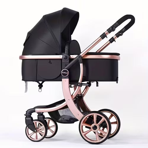 European-style High-view Baby Stroller with a Golden