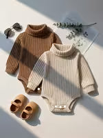 2-Pc Baby Boy High Collar Knit Casual Long Sleeve