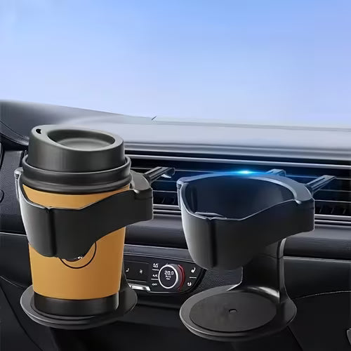 2pcs Black Plastic Cup Holder Clips - Vent Mount Drink