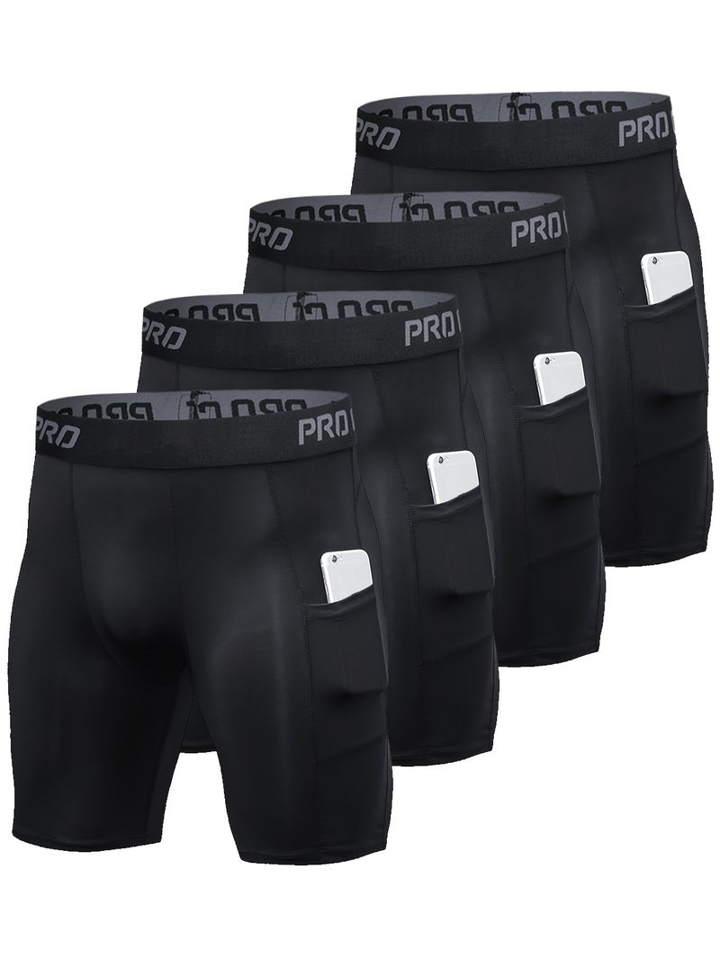 4-Pc Men's Athletic Running Quick-Dry Boxer Briefs