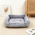 Plush Rectangular Cartoon Pattern Cat Bed