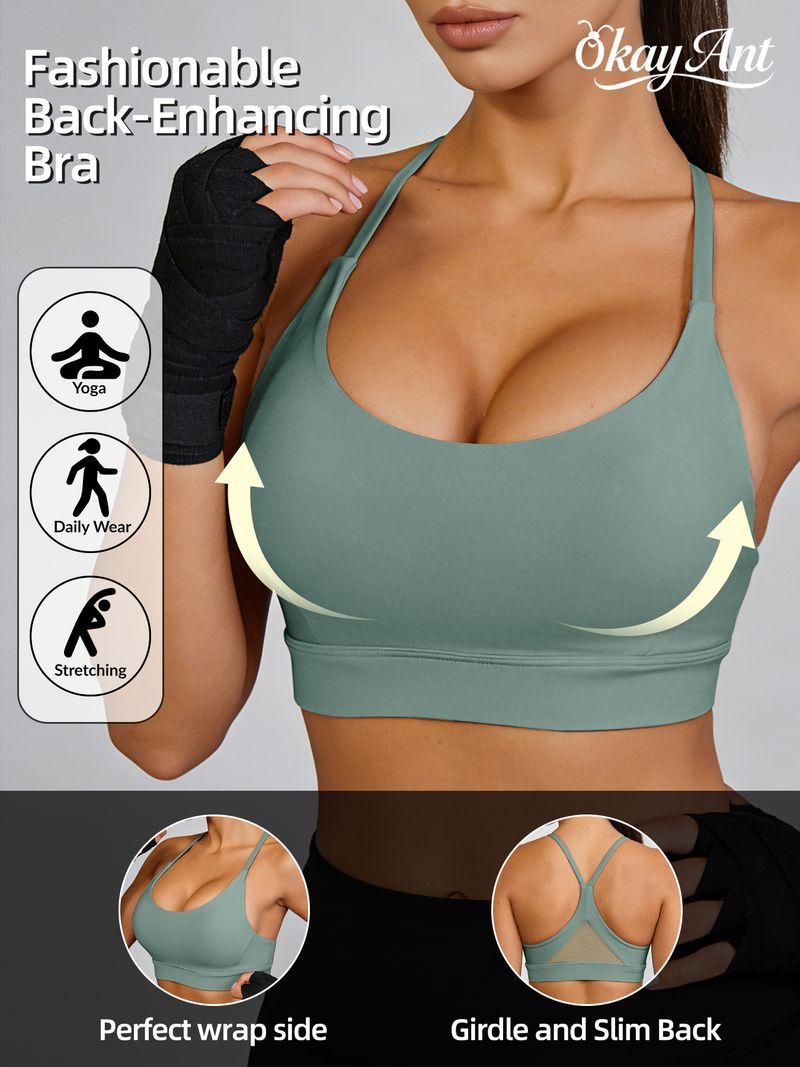 Okay Ant Halter Cross Strap Yoga Bra