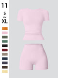 Women's Athletic Set 2pcs/Tummy Control Top And Shorts