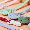 1 Set of 2 Petal-Shaped Pacifiers + Pacifier Chain