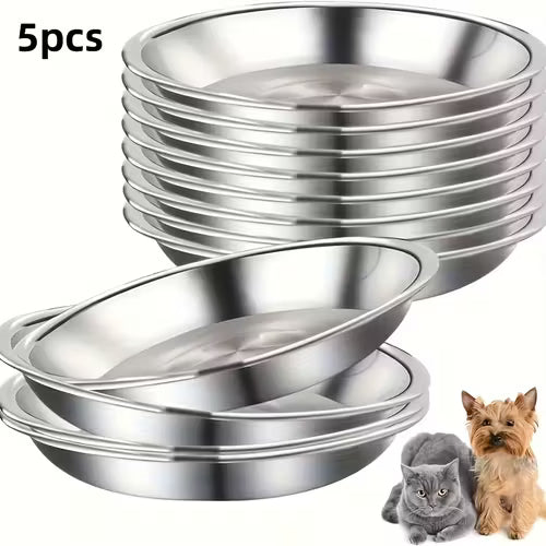 5pcs/10pcs Stainless Steel Cat Bowls