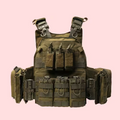 Complete Tactical Camouflage Vest Set with MOLLE Plate
