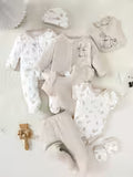 8pcs Newborn Baby Boy Bodysuit Set