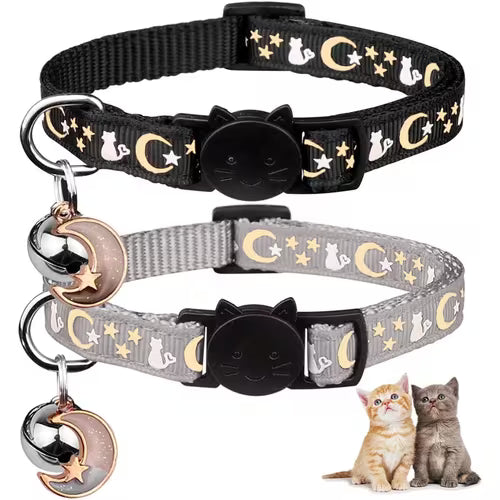 2pcs Breakaway Cat Collars with Bell - Adjustable