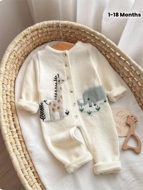 Cute Long-Sleeve Bodysuit for Newborn Girls