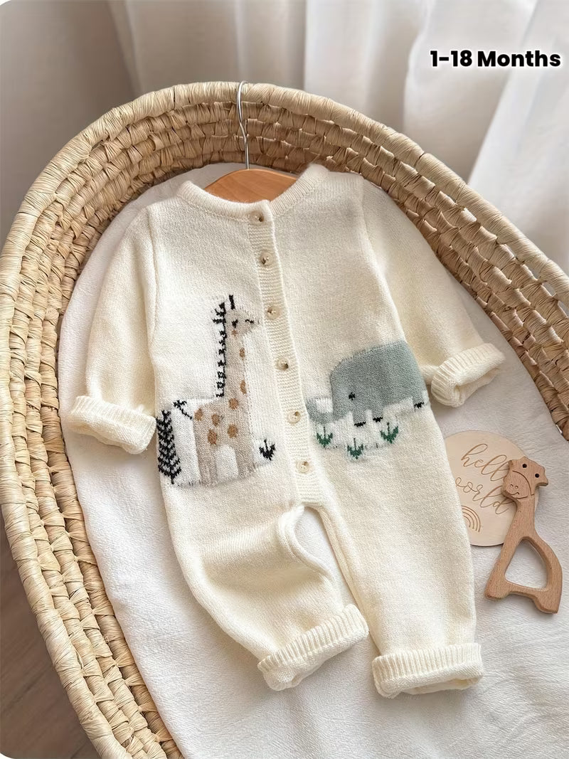 Cute Long-Sleeve Bodysuit for Newborn Girls