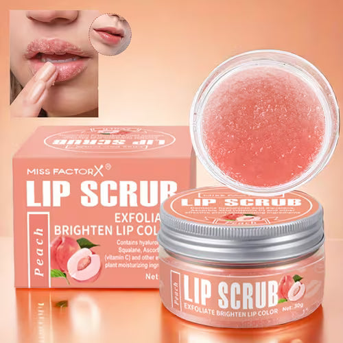MISS FACTORX Peach Lip Scrub 30g - Gentle Exfoliating