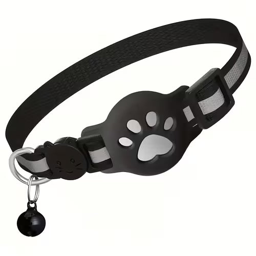 1pc Airtag Cat Collar with Bell And Reflective Stripes