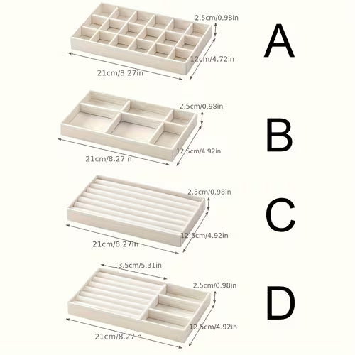 Set of 4 Velvet Jewelry Organizers