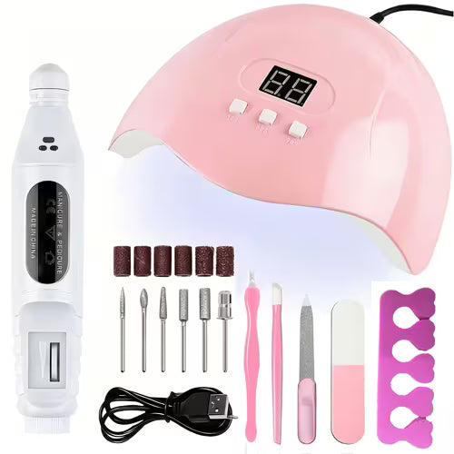 Nail Studio Set This Nail Kit Combines a Lamp And a