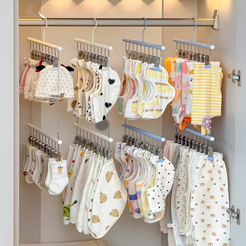 Double-Layer Clothes Hanger with Clips