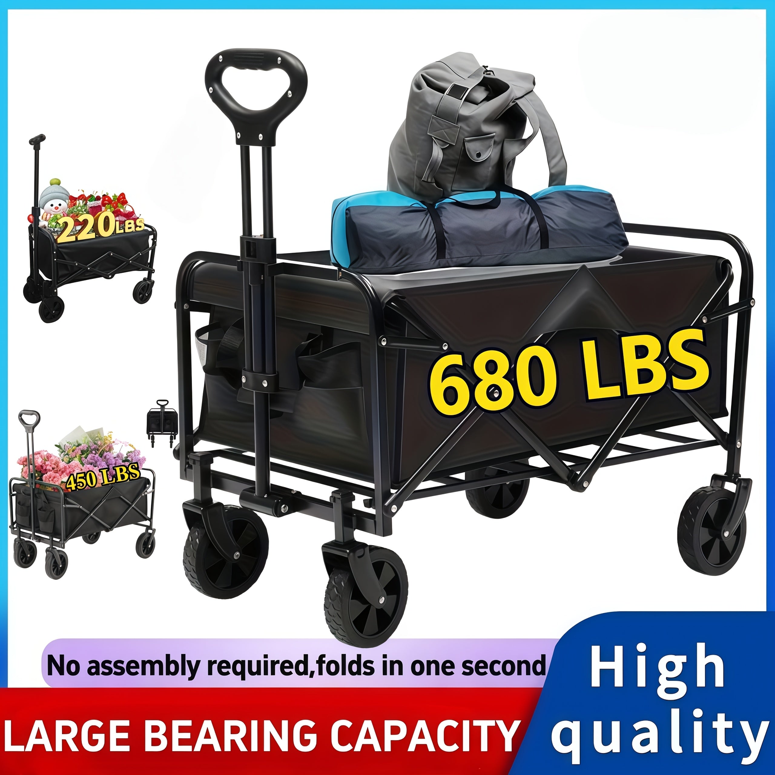 220LBS/ 450LBS/ 680LBS All Terrain Heavy Duty Folding