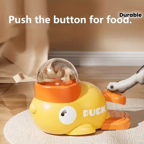 Interactive Pet Feeder Toy Shaped Like a Duck