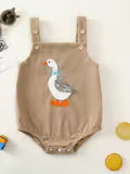 Duck Romper Beige/White & Orange Feet/Non-Stretch