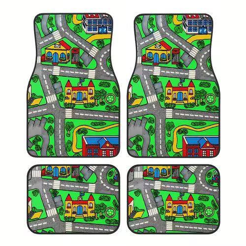 2pcs/4pcs 90s Vintage Racing Track Durable Car Floor