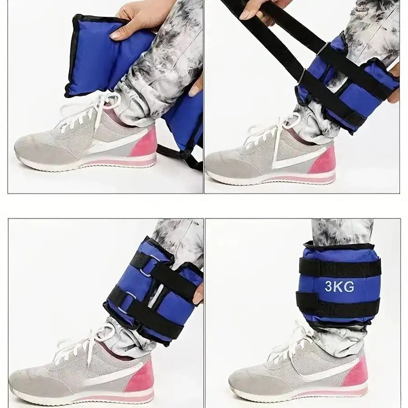 2pcs Adjustable Weighted Ankle Wrist Support Bands: