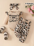 Long-sleeved Romper / with Pants and Headscarf / 3pcs