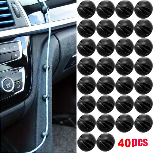 40pcs Car Dashboard Cable Organizer Clip | Plastic
