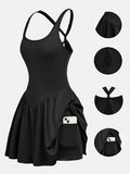 Sexy Athletic Dress | Women's Casual Back Yoga Skirt