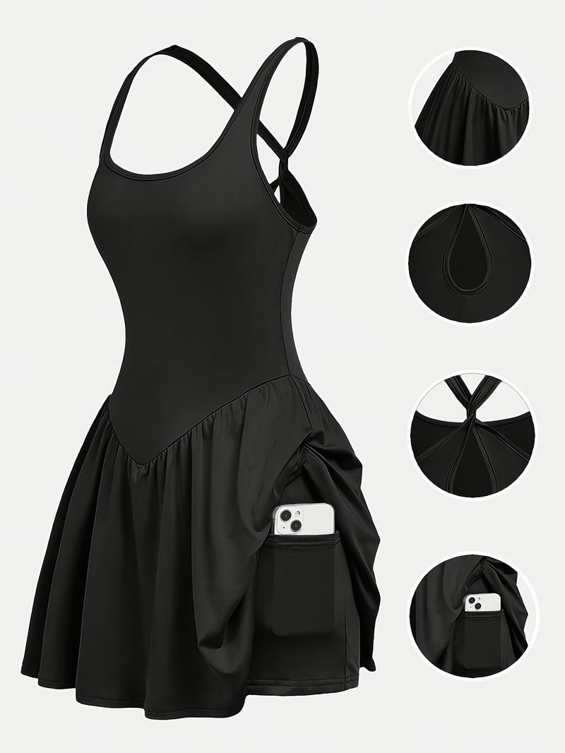 Sexy Athletic Dress | Women's Casual Back Yoga Skirt