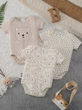 3-Piece Newborn Set with Cute Bear Pattern