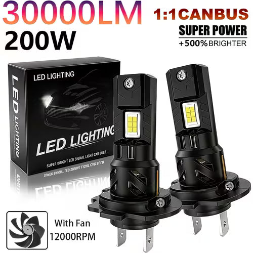 2pcs H7 Led Car Light 30000Lm Auto Light 200W Csp Chip