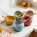 1 Set of Baby Feeding Bowl and Spoon - Baby Non-slip