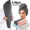 1/4pcs Random Color Microfiber Hair Towels