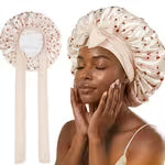 A Women's Bonnet Made of Satin in a Lace-Up Design