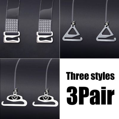3 Pairs of Non-slip Seamless Strapless Bra Straps