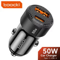 Toocki 50W QC PD Car Charger Quick Charge USB Type C