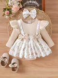 Spring/Autumn Infant Floral Print Long-Sleeve Romper