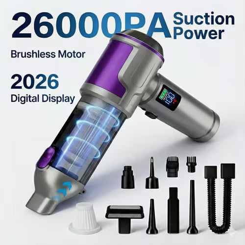 CENRR 2026 Brushless Car Vacuum 26000PA- 3-In-1