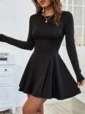 Elegant Long Sleeve Short Dress