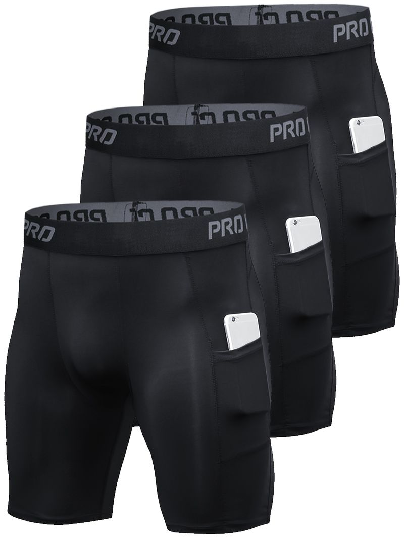 3pcs Set of Men's Athletic Shorts Suitable for Running