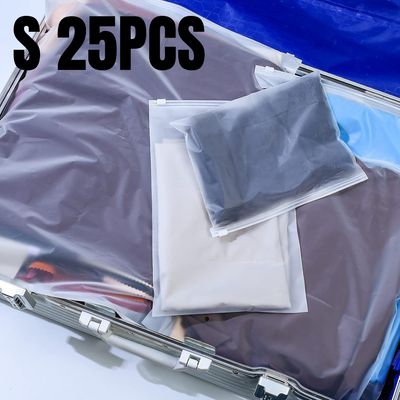 25pcs Frosted Zipper Reusable Clothing Bags