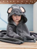 1-Pack Kids' Hooded Bathrobe - Animal Cartoon Design