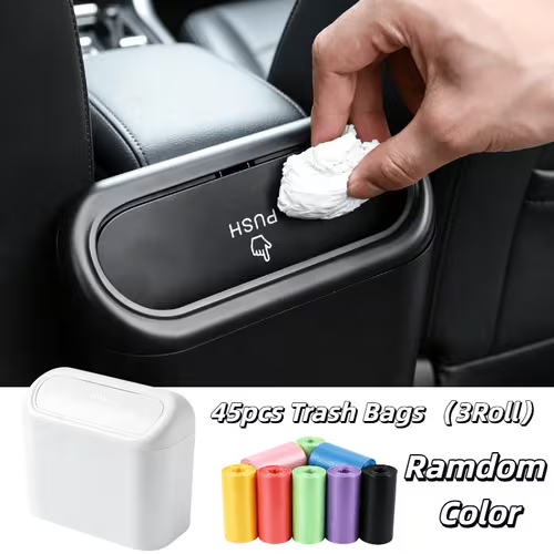 Spill-Proof Mini Car Trash Can with Lid