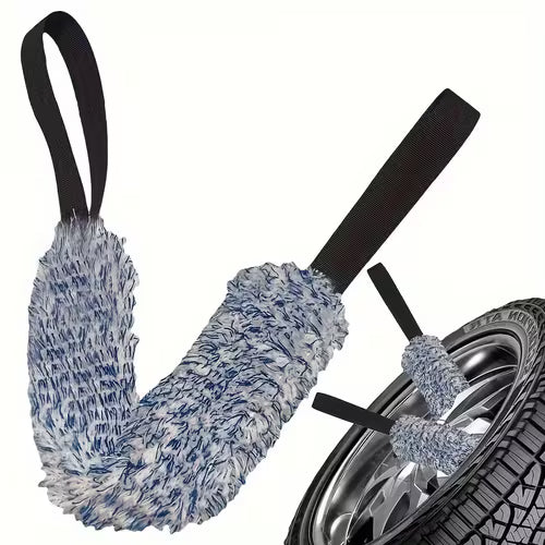 Dual-Sided Extended Belt Vehicle Wheel Cleaning Towel