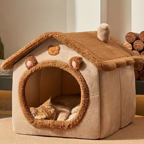 Winter Warm 1pc Pet Bed House For Cats | Removable And
