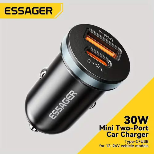 Essager 30W USB C Car Charger Type C Quick Charger PD