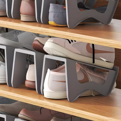 5-Pack/10-Pack Space-Saving Double Layer Shoe Rack