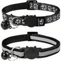 2pcs Reflective Cat Collars with Bells/Durable Nylon