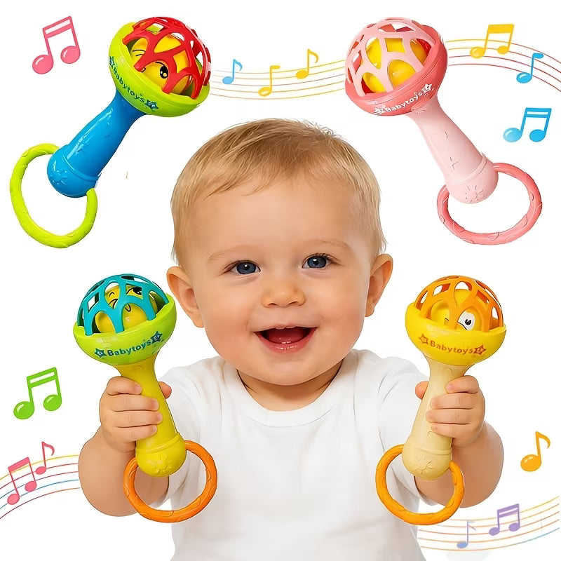 Baby Rattle Toys -4pcs Color Options (Pink